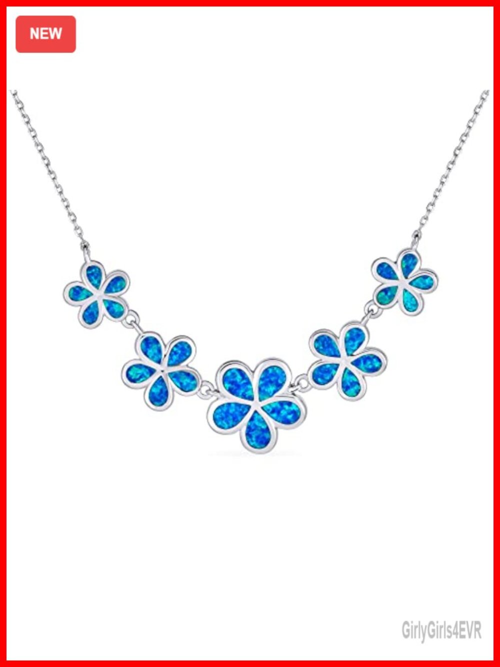 Sterling Silver Plumeria Flower Station Necklace Adjustable Chain